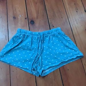 Blue polka-dot pyjama shorts
